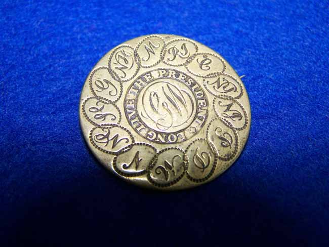 A RARE Button worn at the Inaguration of GEORGE WASHINGTON, March 4, 1789